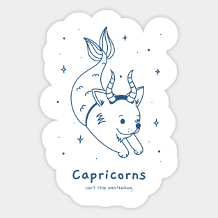 Zodiac Sign Capricorn (can't stop overthinking) Sticker